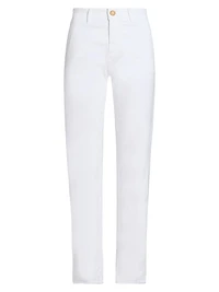 Cathy Twill Fray-Hem Pants