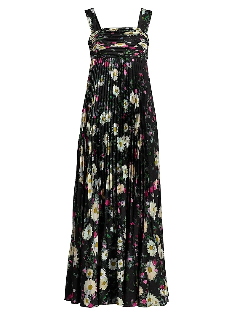 Ezra Floral Pleated Midi-Dress