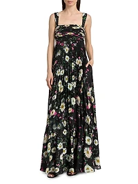Ezra Floral Pleated Midi-Dress