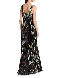 Ezra Floral Pleated Midi-Dress