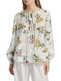 Ren Floral Lace-Trim Blouse