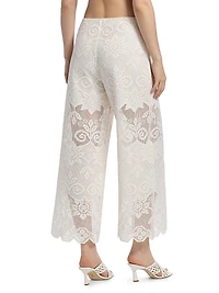 Gina Needlepoint Floral Lace Pants
