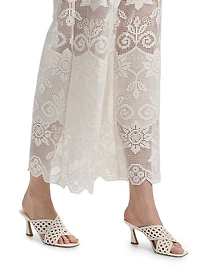 Gina Needlepoint Floral Lace Pants