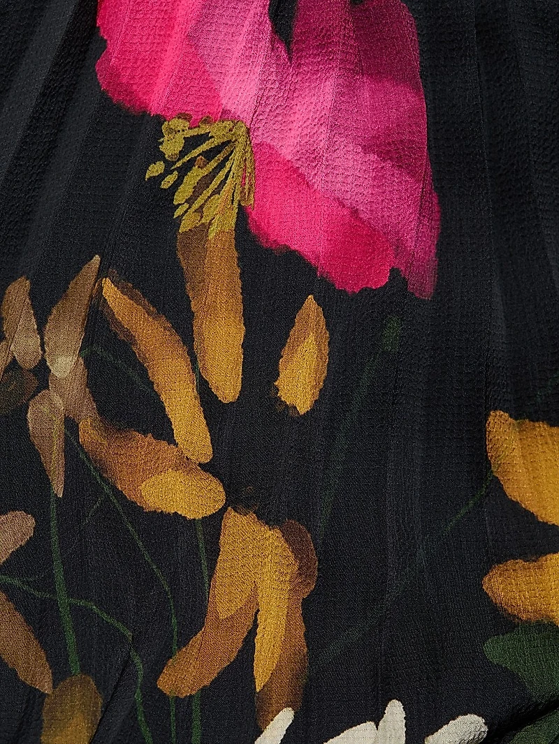 Leona Floral Pleated Halter Maxi Dress