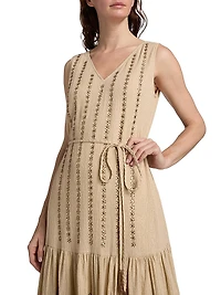 May Metallic Sleeveless Knee-Length Dress