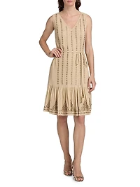 May Metallic Sleeveless Knee-Length Dress