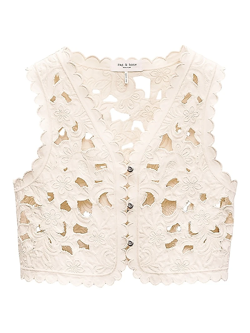 Coralie Floral Cutout Vest