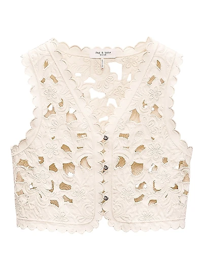 Coralie Floral Cutout Vest