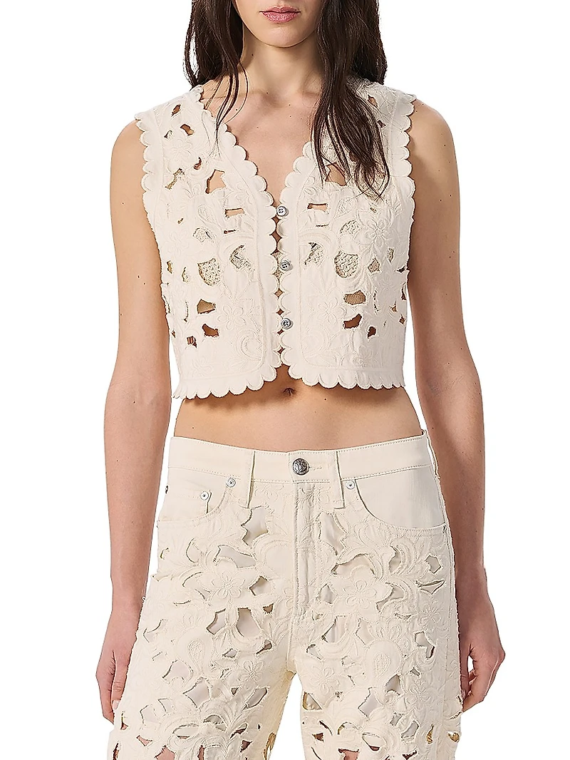 Coralie Floral Cutout Vest