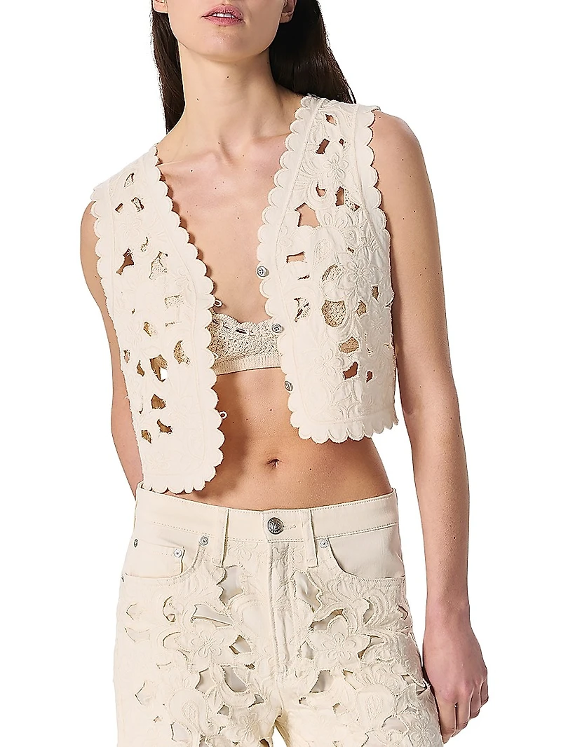 Coralie Floral Cutout Vest