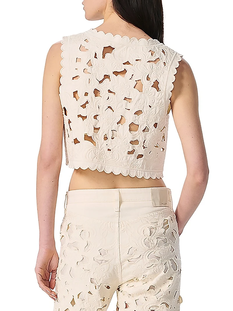 Coralie Floral Cutout Vest