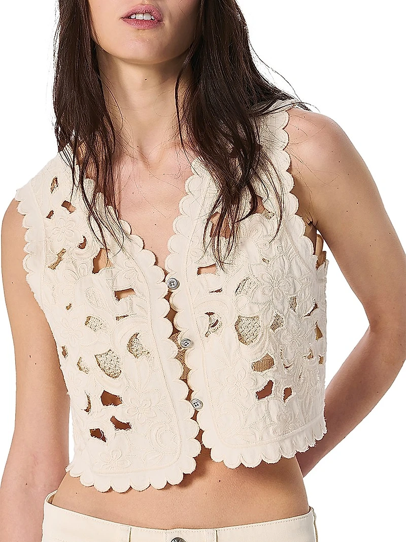 Coralie Floral Cutout Vest