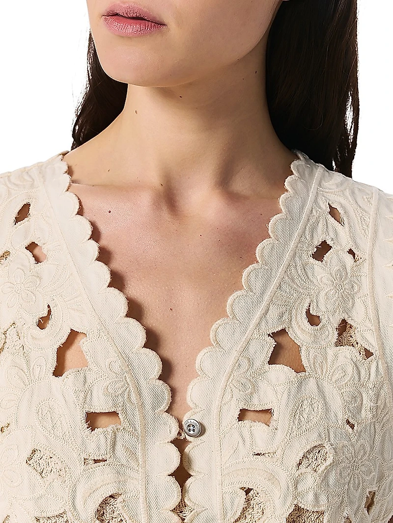 Coralie Floral Cutout Vest