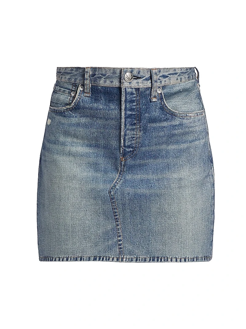 Miramar Ponte Printed Denim Miniskirt