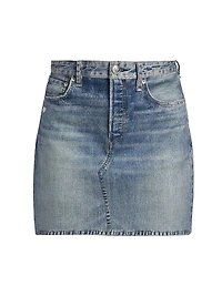 Miramar Ponte Printed Denim Miniskirt