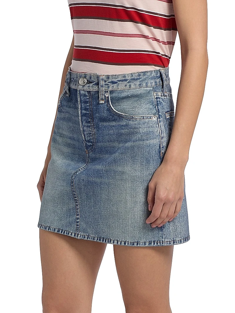 Miramar Ponte Printed Denim Miniskirt