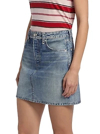 Miramar Ponte Printed Denim Miniskirt