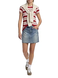 Miramar Ponte Printed Denim Miniskirt