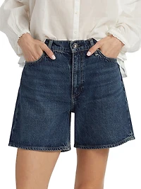 Kaia Mid-Rise Denim Shorts