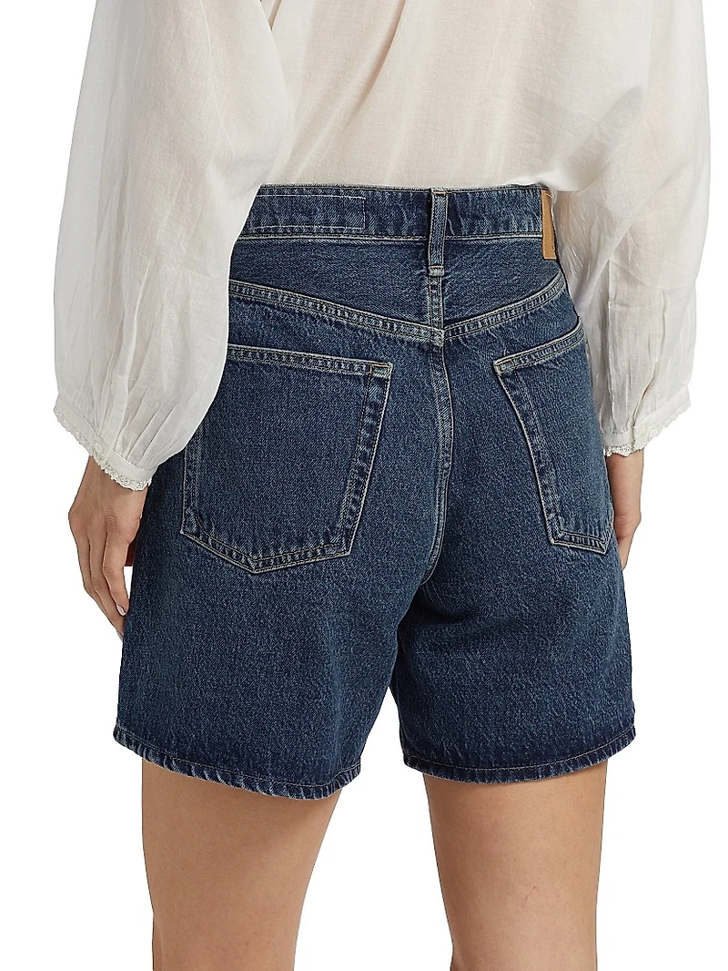 Kaia Mid-Rise Denim Shorts