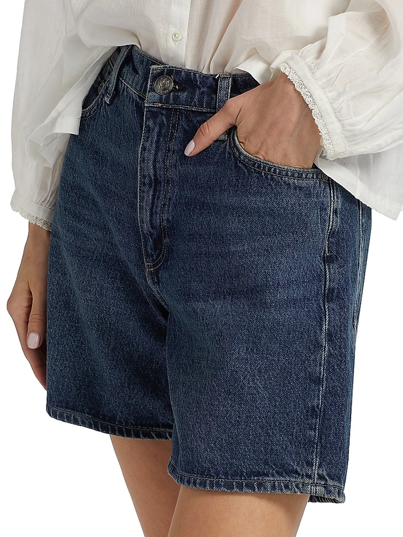 Kaia Mid-Rise Denim Shorts