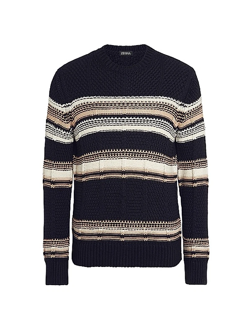 Cotton Silk and Linen Crewneck Sweater