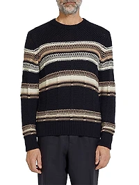 Cotton Silk and Linen Crewneck Sweater