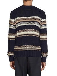 Cotton Silk and Linen Crewneck Sweater