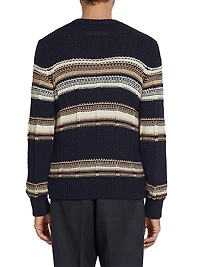 Cotton Silk and Linen Crewneck Sweater
