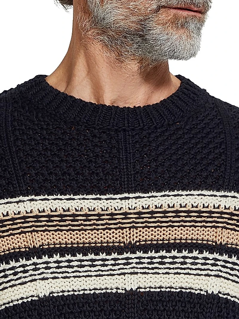 Cotton Silk and Linen Crewneck Sweater