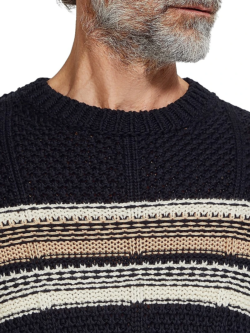 Cotton Silk and Linen Crewneck Sweater