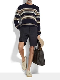 Cotton Silk and Linen Crewneck Sweater