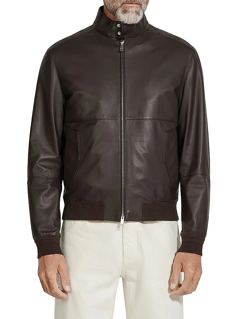Nappa Leather Bomber Jacket