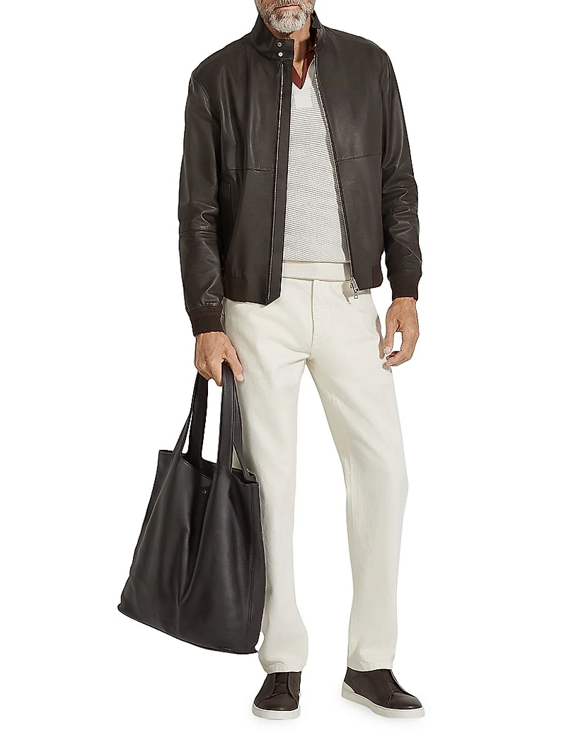 Nappa Leather Bomber Jacket