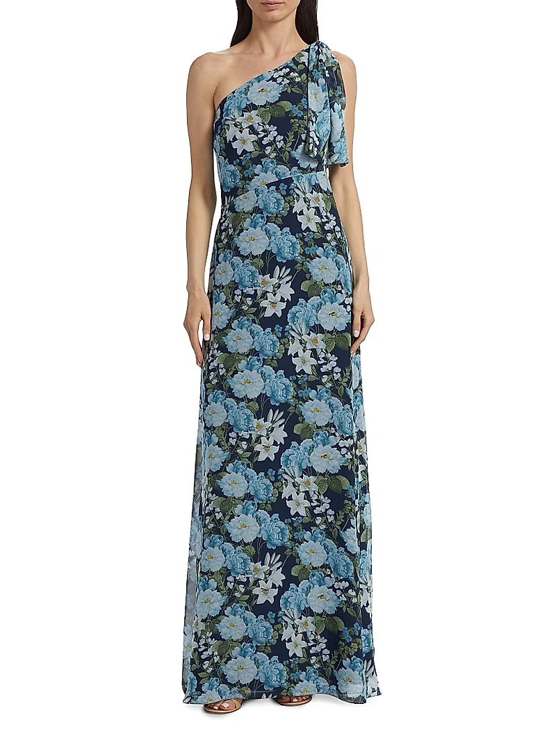 Chelsea Floral One-Shoulder Gown