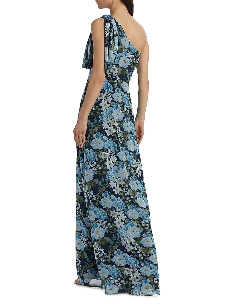 Chelsea Floral One-Shoulder Gown