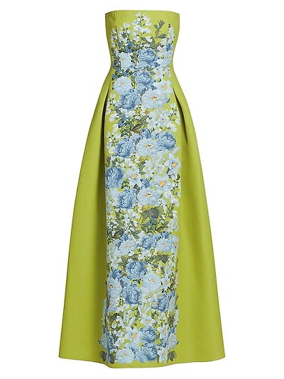 Larisa Floral Strapless Gown