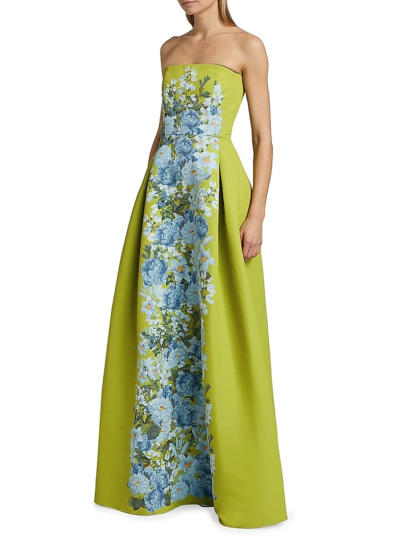 Larisa Floral Strapless Gown