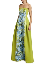 Larisa Floral Strapless Gown