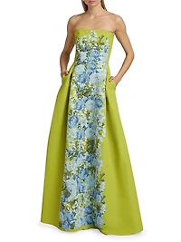 Larisa Floral Strapless Gown