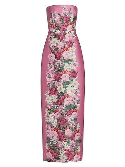 Sophia Floral Strapless Gown