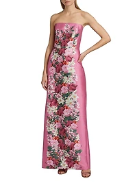 Sophia Floral Strapless Gown
