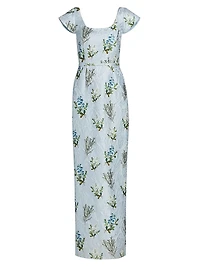 Grace Floral Jacquard Column Gown