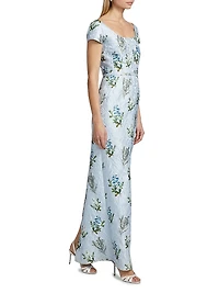 Grace Floral Jacquard Column Gown