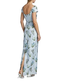 Grace Floral Jacquard Column Gown