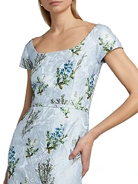 Grace Floral Jacquard Column Gown