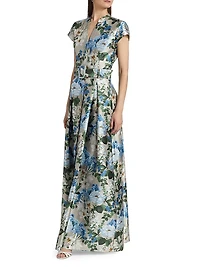 Marta Floral Belted Gown