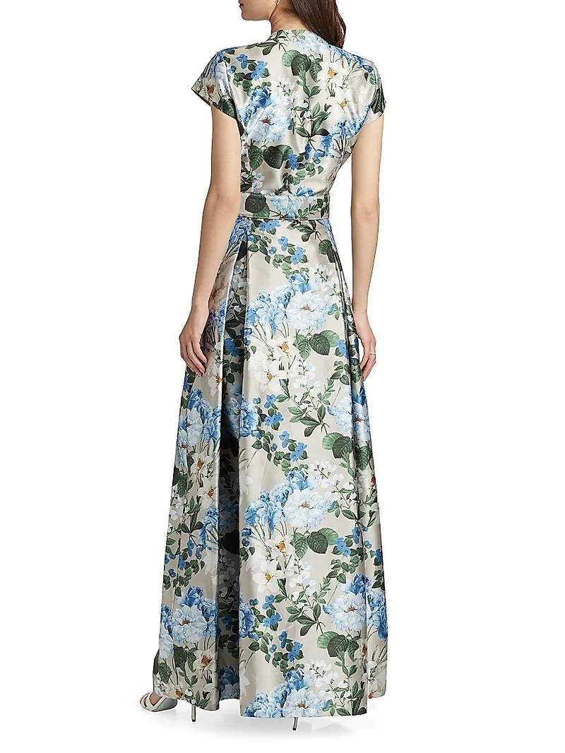 Marta Floral Belted Gown