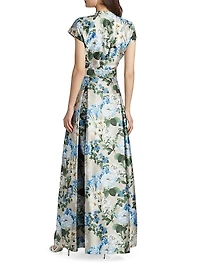 Marta Floral Belted Gown