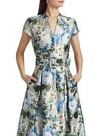 Marta Floral Belted Gown